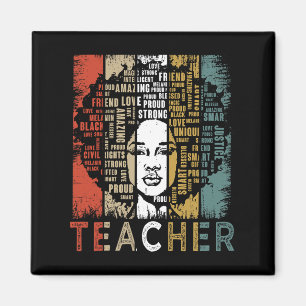 Teacher Afro African American Women Black History Magnet