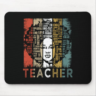 Teacher Afro African American Women Black History Mouse Pad