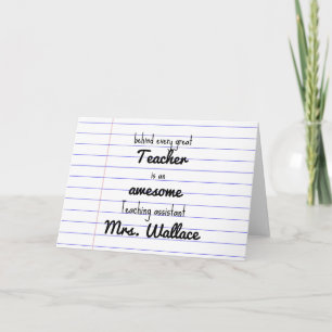 teacher aid tote bag teaching assistant TA Card