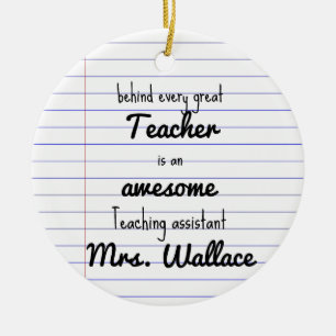 teacher aid tote bag teaching assistant TA Ceramic Ornament