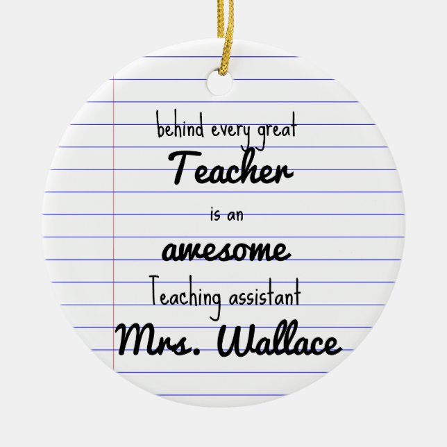 teacher aid tote bag teaching assistant TA Ceramic Ornament (Front)