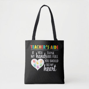 Teacher Aide Appreciation Cute Heart Tee for Women Tote Bag