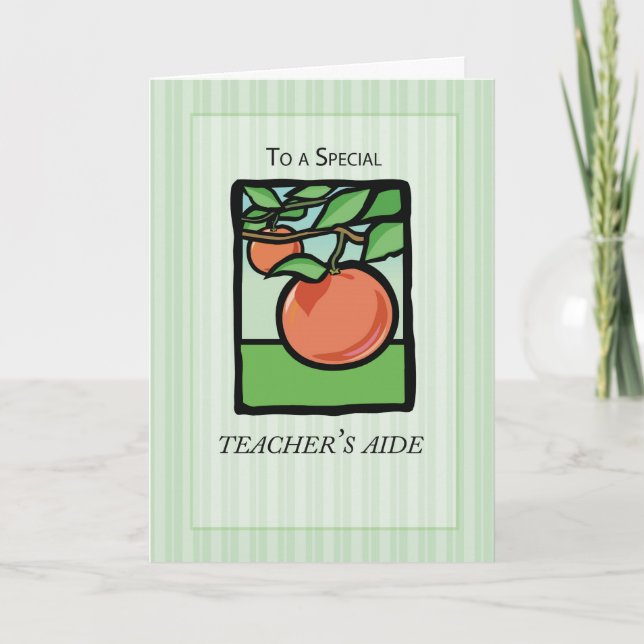 Teacher Aide Thank You, Apple Thank You Card (Front)