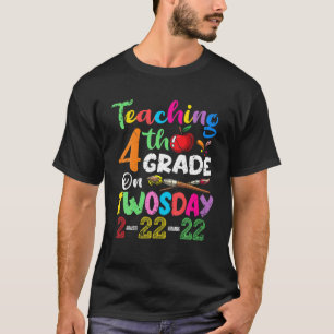 Teacher Aka Math Teaching 4Th Grade On Twosday 2-2 T-Shirt