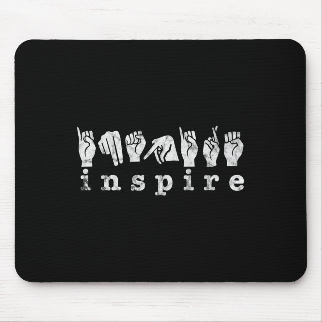 Teacher American Sign Language Deaf Awareness Vint Mouse Pad (Front)