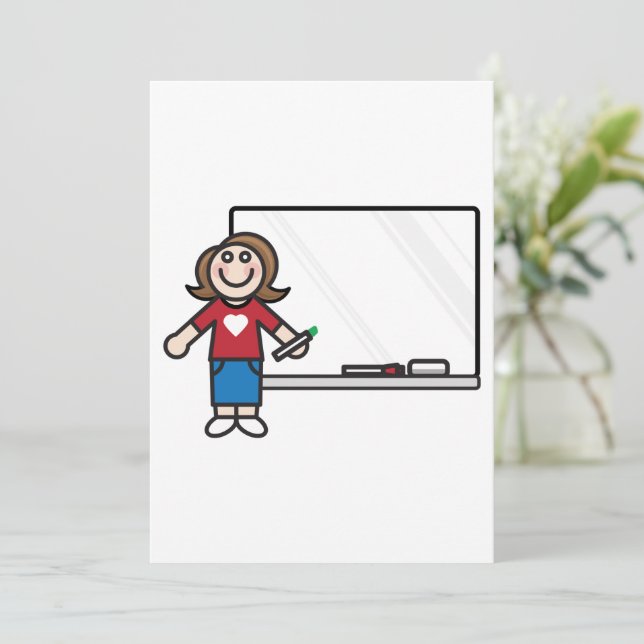 Teacher And A Whiteboard Invitation (Standing Front)