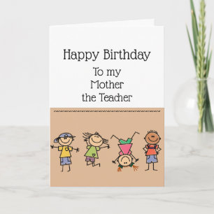 Teacher and Intellectual Badass Birthday Mother Card