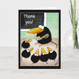 Teacher and students thank you note card