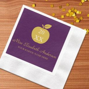 Teacher Apple Graduation Napkin