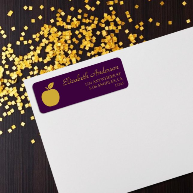 Teacher Apple Graduation Return Address Label (Creator Uploaded)