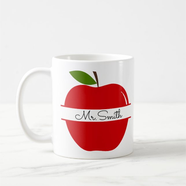 Teacher Apple Mug – Classic Red Apple (Left)