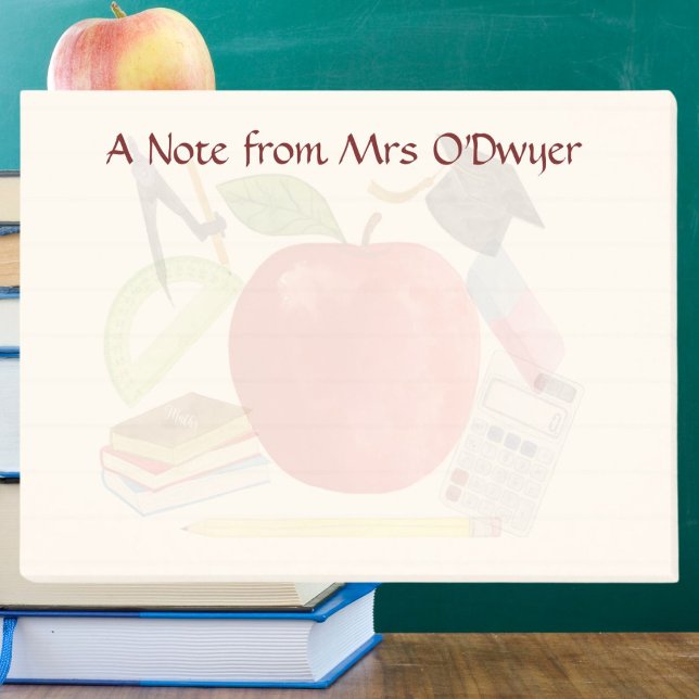 Teacher Apple Note from Mrs Classroom Post-it (Classroom)