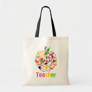 Teacher Apple Paint Splatter Bag