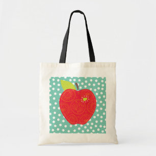 teacher Apple Patch with pokadots bag