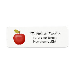 Teacher Apple Return Address Label
