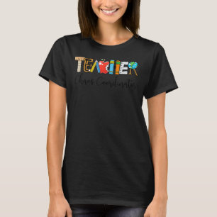 Teacher Apple Ruler Pencil Book Notebook Chaos Coo T-Shirt
