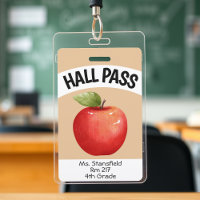 Teacher Apple Student Class Bathroom Hall Pass