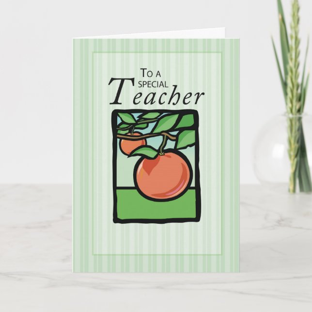 Teacher Apple Thank You Card (Front)
