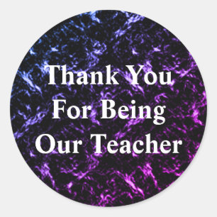 Teacher Appreciation Abstract Purple Classroom Classic Round Sticker