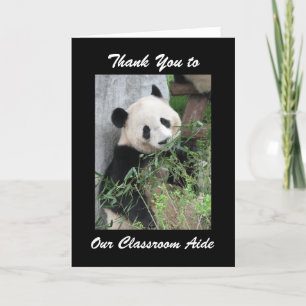 Teacher Appreciation Aide Panda Black Thank You