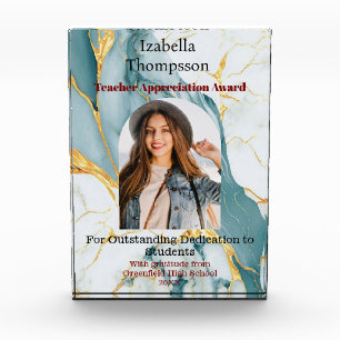 Teacher Appreciation Award Elegant Photo Block