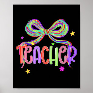 Teacher Appreciation Back To School Coquette Bow T Poster