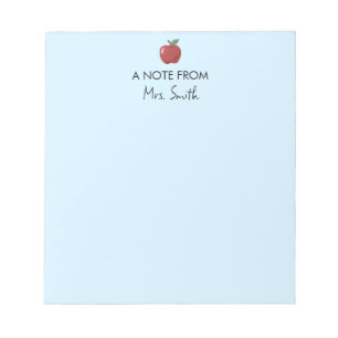 Teacher Appreciation Back to School Supplies Apple Notepad