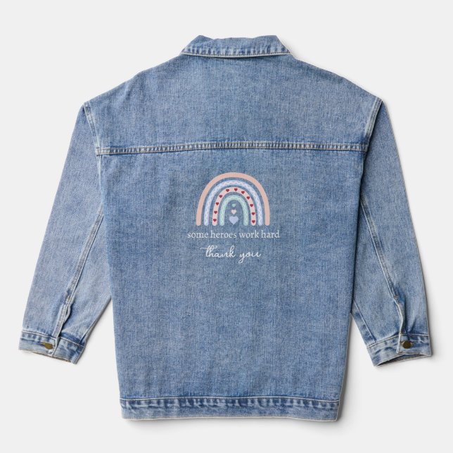 Teacher Appreciation - Best Teacher Ever Present Denim Jacket (Back)