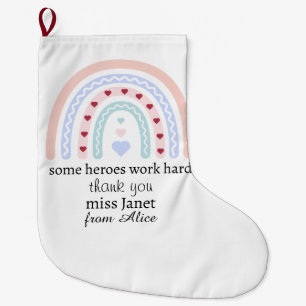 Teacher Appreciation - Best Teacher Ever Present Large Christmas Stocking
