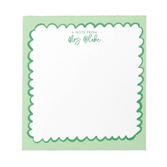Teacher Appreciation Bold Color Border Notepad (Front)