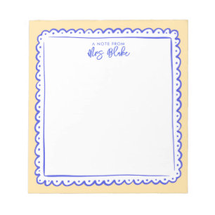 Teacher Appreciation Bold Colour Border Notepad