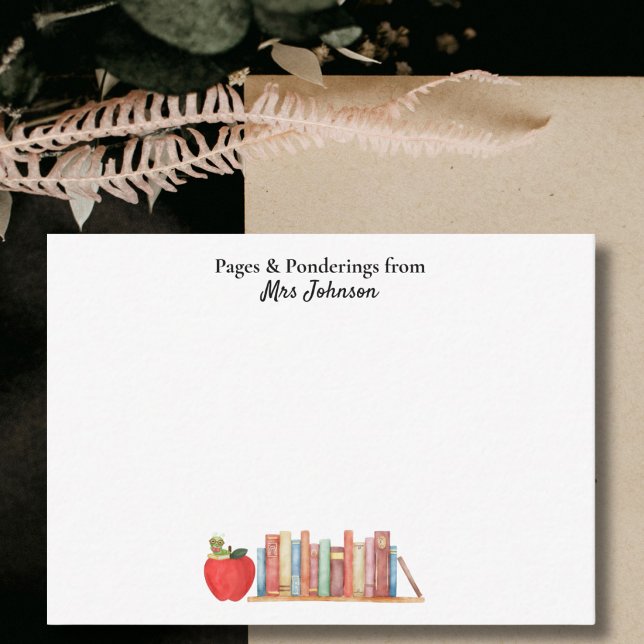 Teacher Appreciation Books Red Apple Bookworm Card (Creator Uploaded)