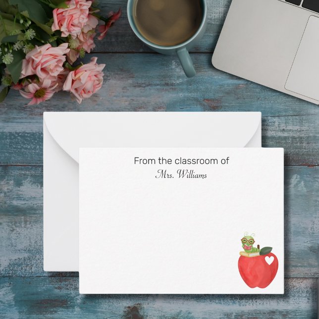 Teacher Appreciation Bookworm Apple Classroom Gift Card (Creator Uploaded)