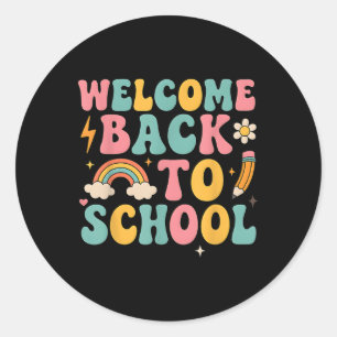 Teacher Appreciation Boys Girls Retro Welcome Back Classic Round Sticker