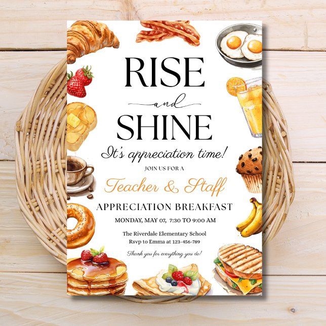 Teacher Appreciation Breakfast, Breakfast Party Invitation (Creator Uploaded)