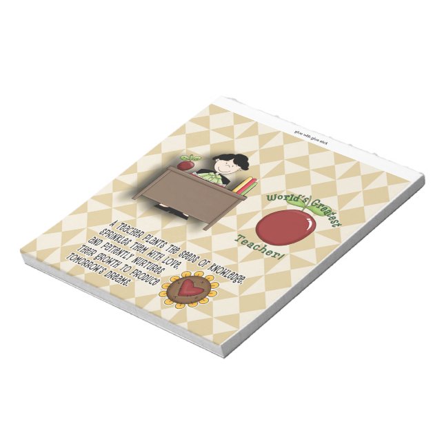 Teacher Appreciation Candy Bar Wrapper Gift Notepad (Rotated)