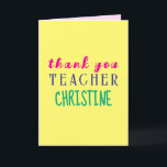 Teacher Appreciation Card, Thank You Card<br><div class="desc">Express your appreciation to your teacher with this personalised Thank You card.</div>