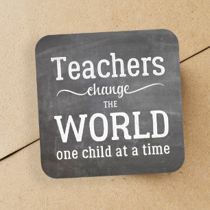 Teacher appreciation chalkboard typography quote square sticker