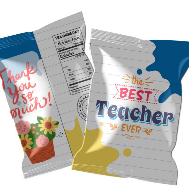 Teacher Appreciation Chip Bag Wrappers Party Notepad (Creator Uploaded)