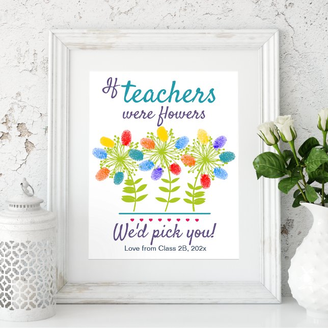 Teacher Appreciation Classroom Fingerprint Art Poster (Creator Uploaded)