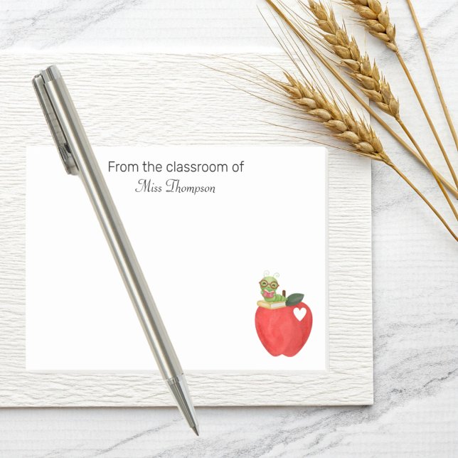 Teacher Appreciation Classroom Red Apple Custom Post-it Notes (Creator Uploaded)