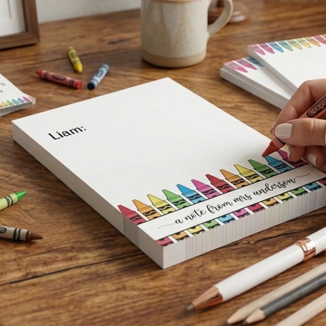 Teacher Appreciation colorful Crayon Notepad (Creator Uploaded)