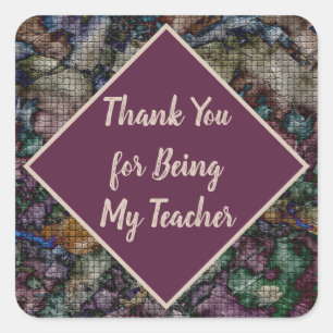 Teacher Appreciation Colourful Mosaic Thank You Square Sticker