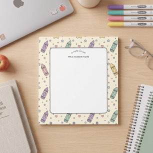 Teacher appreciation Crayon Pattern Notepad