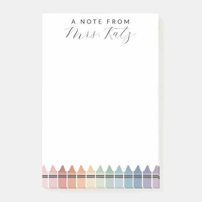 Teacher Appreciation Crayon Post-it Notes (Front)