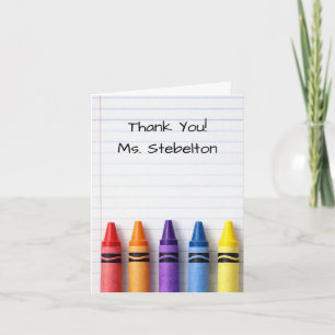 Teacher Appreciation Crayon Thank You Card