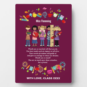 Teacher Appreciation Custom Name Gift  Plaque