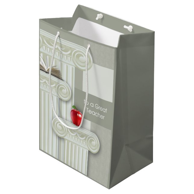 Teacher Appreciation Custom Name  Medium Gift Bag (Front Angled)