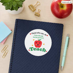 Teacher Appreciation Cute Apple Thank You Design Classic Round Sticker