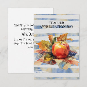 Teacher Appreciation Day Apple Chequered Napkin